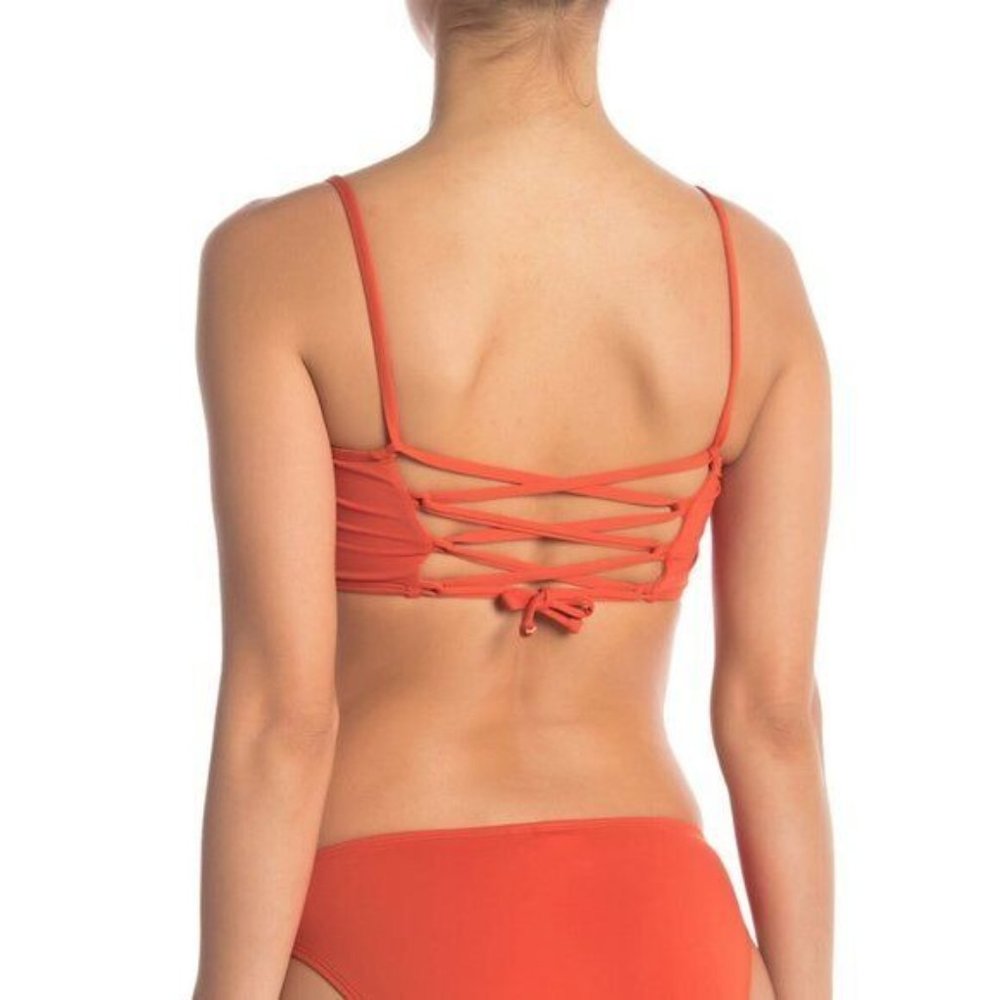 The Bikini Lab Bandeau Bikini Two Piece Set Orange Strappy NWT - Picture 2 of 12